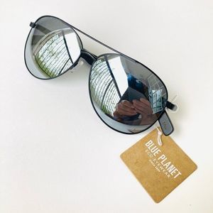 Blue Planet Eco Eyewear Amador Black Out BP10403 Aviator Style Sunglasses Unisex